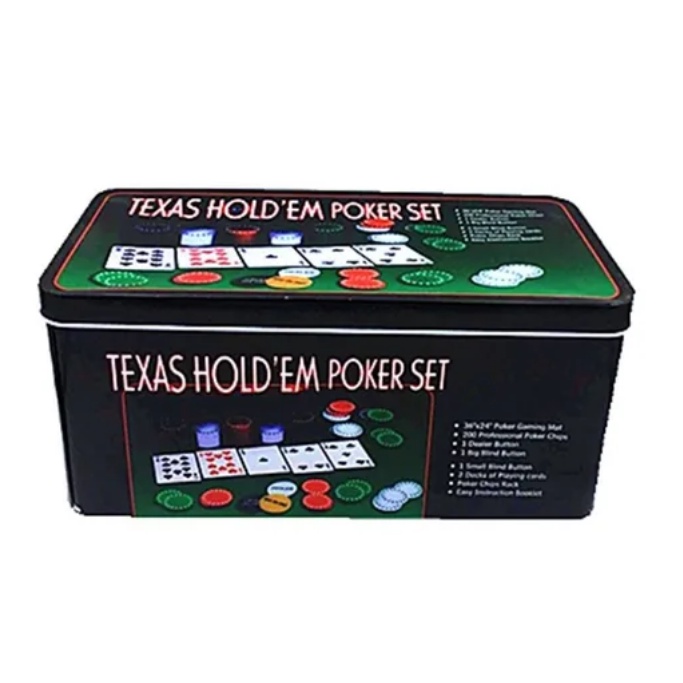 Kit Jogo De Poker 200 Fichas Numeradas, Texas Hold'em