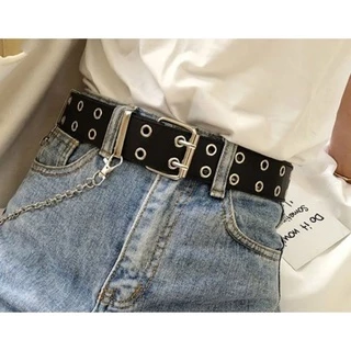 Cinto Punk Rock Ilhós duplo com corrente