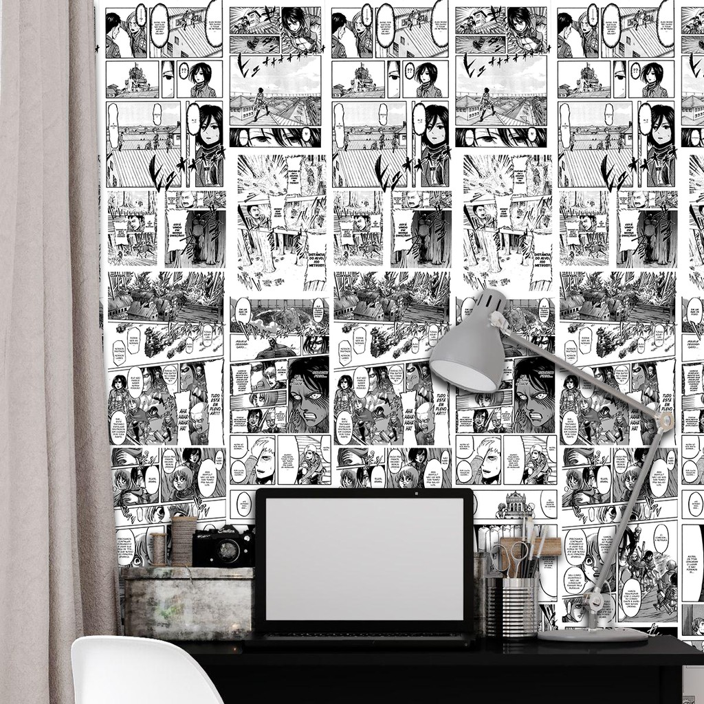 Ataque em titã cartazes anime japonês branco revestido 2023 calendário  impressões de papel claro adesivo parede decoração do quarto papel