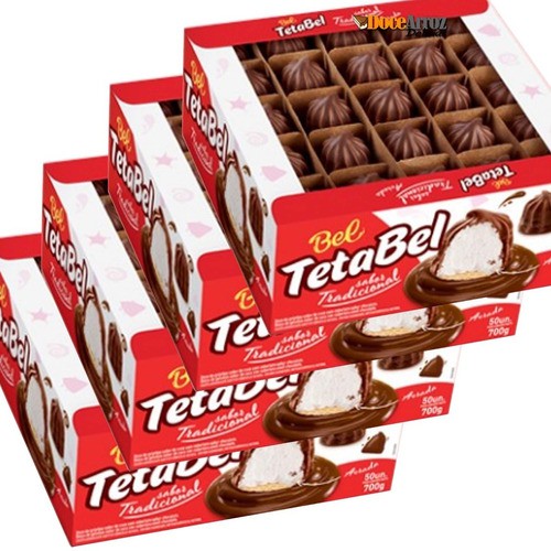 Caixa De Doce Teta De Nega Tetop Teta Bel Com 50 Unidades Cada Chocolate Ao Leite