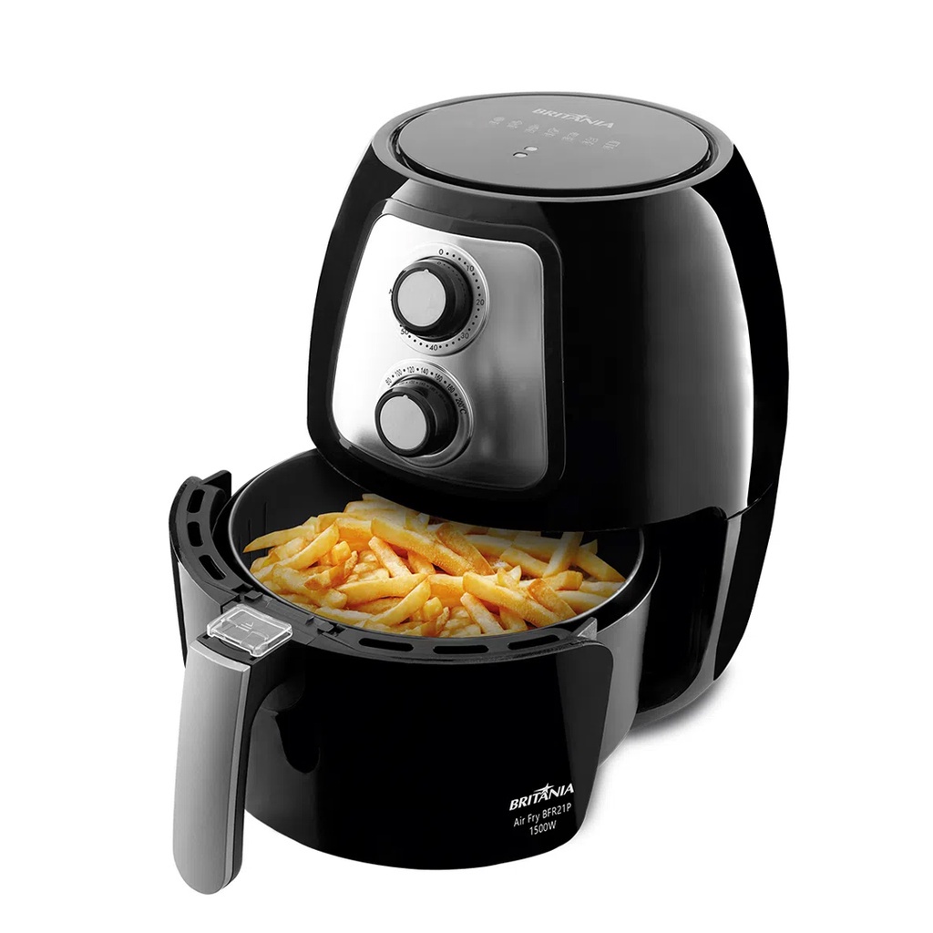 Fritadeira Elétrica Sem Óleo Air Fryer Britânia 3,2 Litros Preta