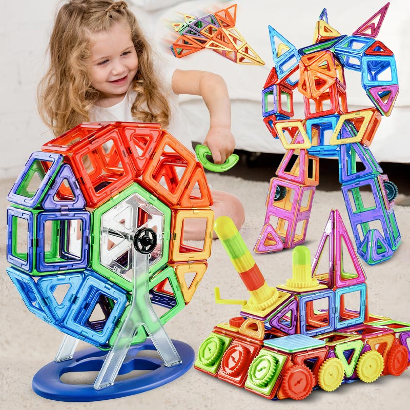 84 Pcs Tamanho Grande Designer Magnético Ímã Conjunto De Blocos De Construção Bircks DIY Brinquedos Para As Crianças Presentes Educacionais Construtor