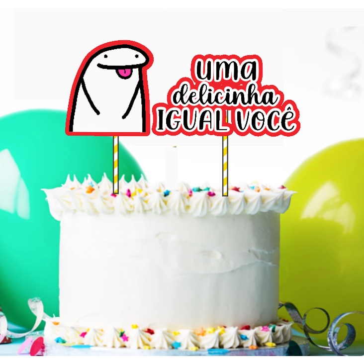 Topo De Bolo Flork Meme Bento Cake Topper Delicinha Igual Vc Shopee Brasil 