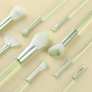 Novo Estilo 9 Pincéis de Maquiagem Escova de Sombra Portátil para Textura Clara Escova de Pó Solto Escova de Pó Solto Escova de Sombra para Iniciantes Beleza