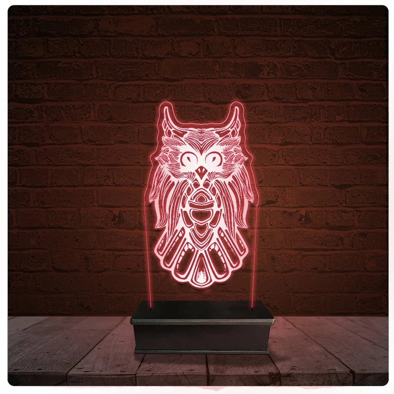 Abajur Luminária Acrílico Led - Coruja 16