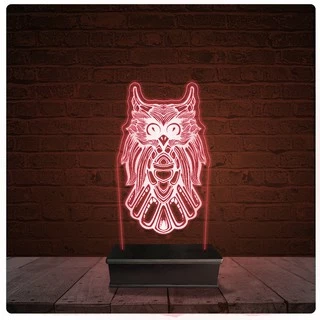 Abajur Luminária Acrílico Led - Coruja 16