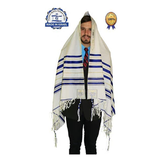 Talit Gadol Azul 110 X 160cm - De Israel