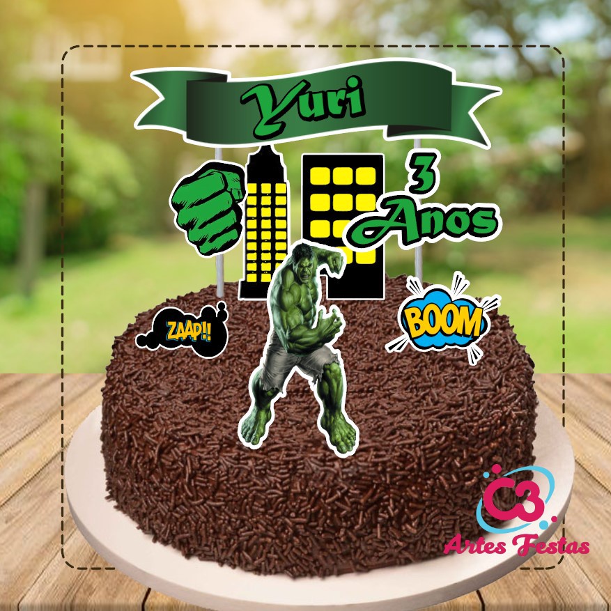 Topo de Bolo do Hulk - Comprar em Mimos Delicatto