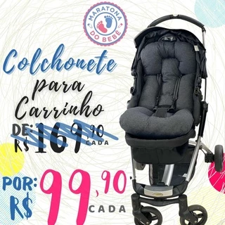 Colchonete Carrinho Bebe Dupla Face Algodão Estampado Menina Menino em Oferta na Shopee