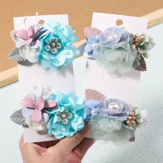 2Pcs Meninas Clipes De Cabelo Floral Doce Flor Para Crianças Segurança Decorar Acessórios Presentes De Natal
