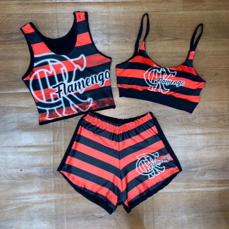 Conjunto do flamengo feminino short hot sale e blusa