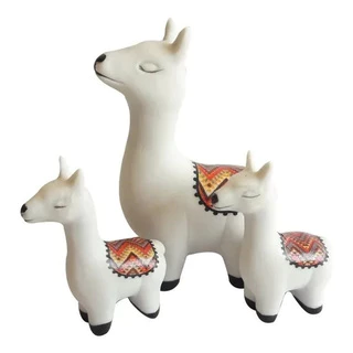 3 LHAMAS DECORATIVAS MINIATURA decorativas
