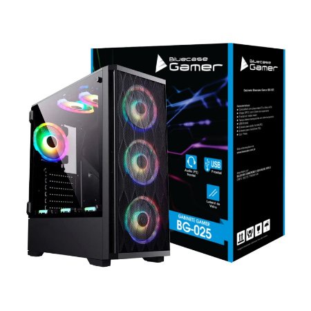 Gabinete Gamer Gamemax G510-BK-DBB Optical Preto Frente/Lateral em Acrilico  USB3.0 3 Fans Leds RGB RAINBOW