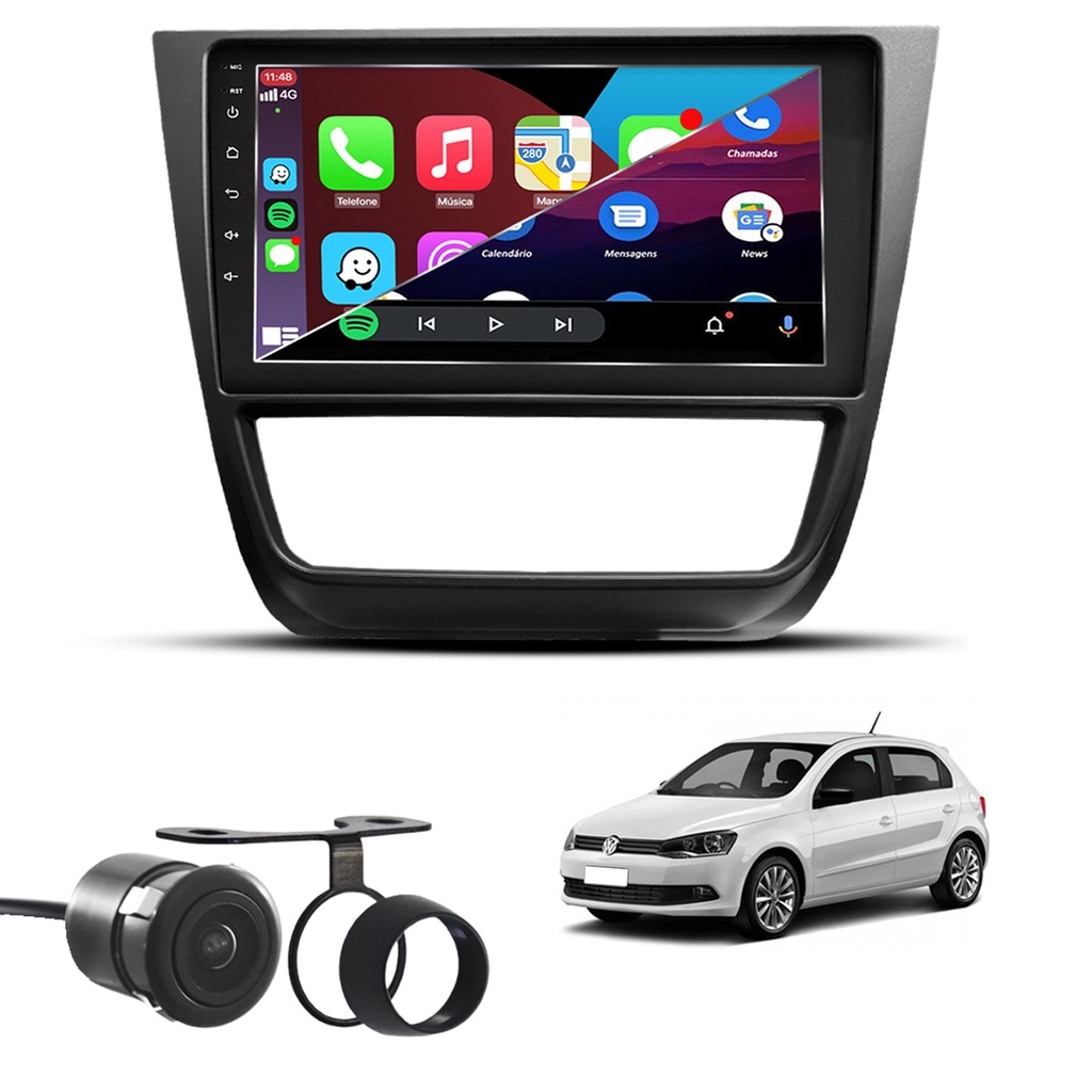 Kit Multimidia Volkswagen Gol G6 Carplay Android Auto 9 polegadas ...