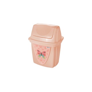 Lixeira de Plástico 4,9 L com Tampa Basculante para Pia Orquídea Malbec-Rosa Pastel/Borboleta 2021