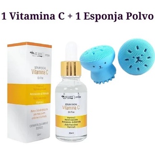 Kit vitamina C da Max Love + Esponja de Limpeza Facial de silicone