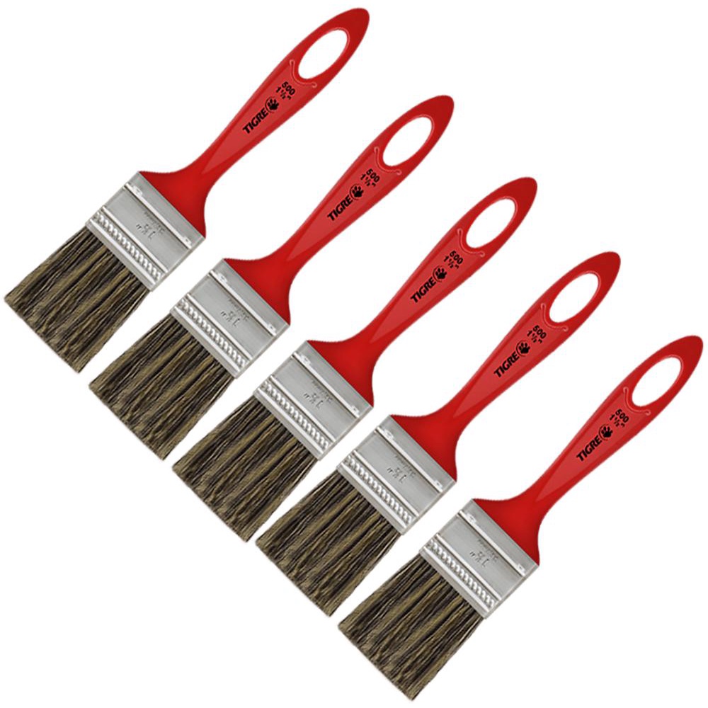 Kit 5 Pincel Trinchas Para Pintura Tigre Media 500 1 1/2 Polegadas ...