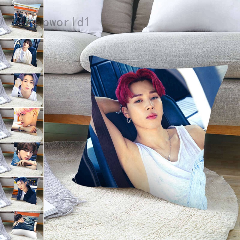 Bts Fronha De Pele De Pêssego Dupla Face Com Estampa De 45x45cm Para Decoração De Casa