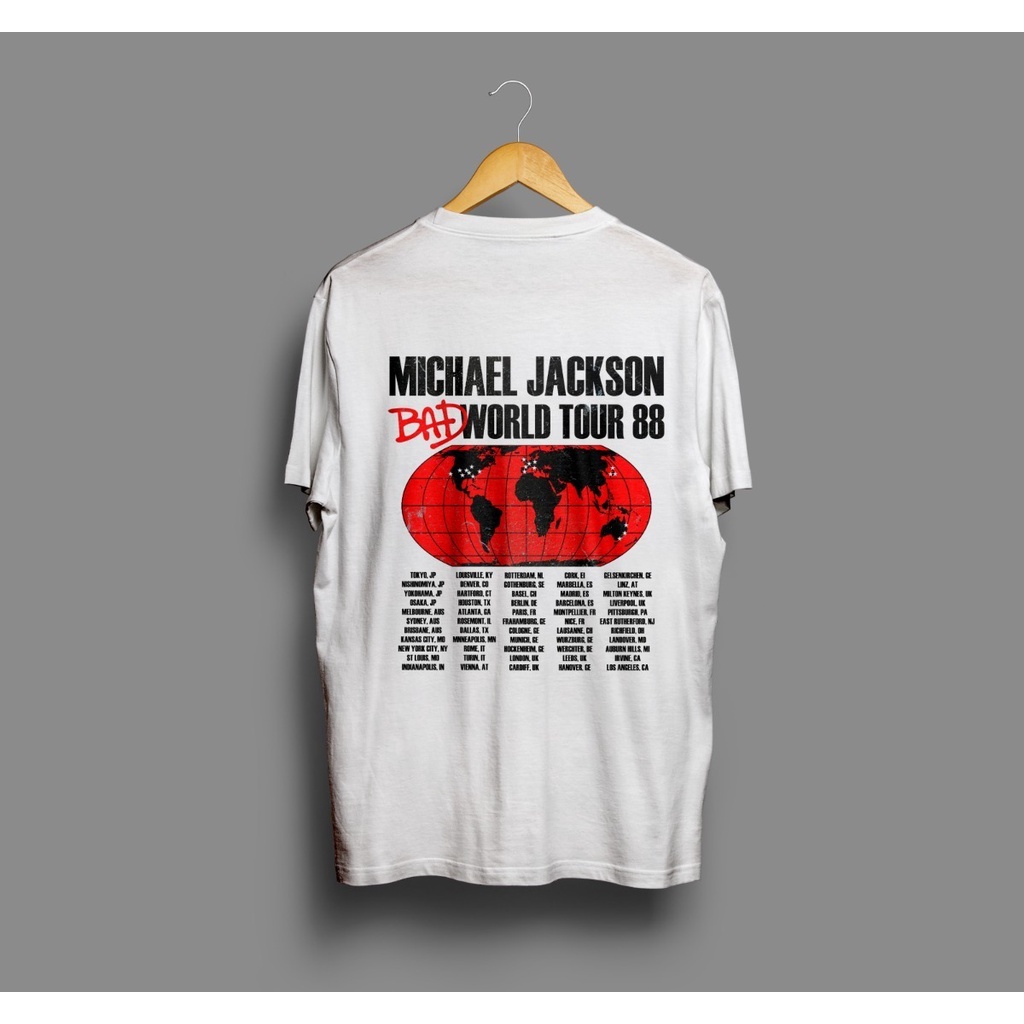 Camiseta Michael Jackson Bad World Tour 1988 | Shopee Brasil