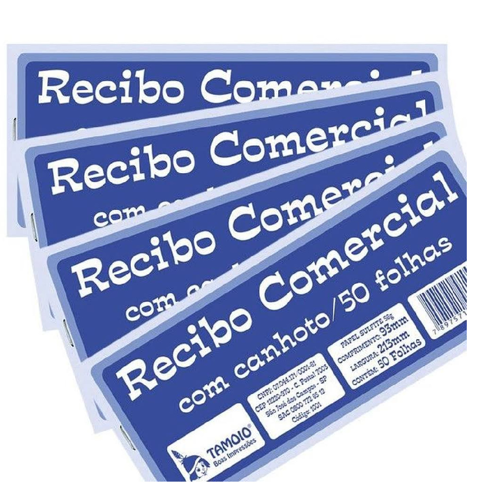 Recibo Comercial Tamoio Com Canhoto 50 Folhas 1001 C20 Shopee Brasil 6392