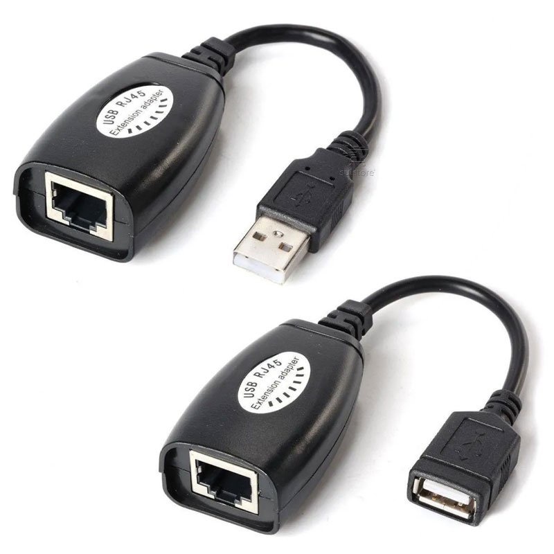 Cabo Usb Adptador Extensor Rj45 Usb Via Cabo De Rede 45m | Shopee Brasil