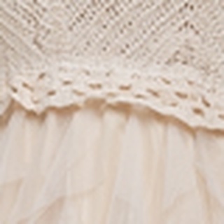 Knit Ruffled Mesh Cami Dress in Cream