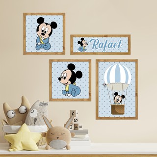 Kit Placas Decorativas Mickey Mouse Decoração Inove