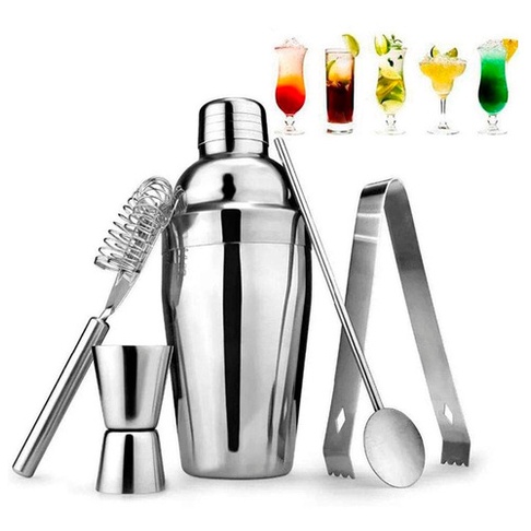 Kit Barman Profissional Em Aço Inox Coqueteleira 5pçs | Shopee Brasil