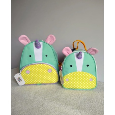 Mochila Infantil Mais Lancheira Térmica Unicórnio Modelo Zoo