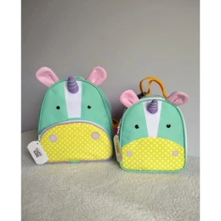 Mochila Infantil Mais Lancheira Térmica Unicórnio Modelo Zoo