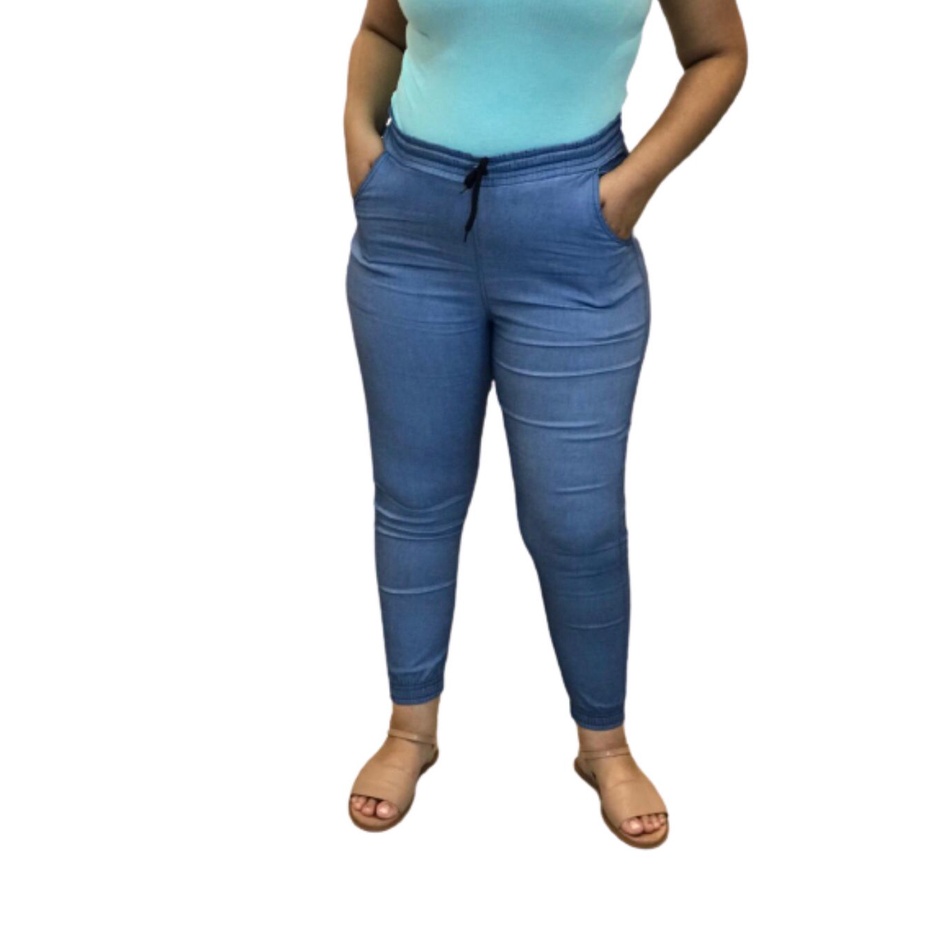 Calça Bengaline Feminina Jogger Com Bolso