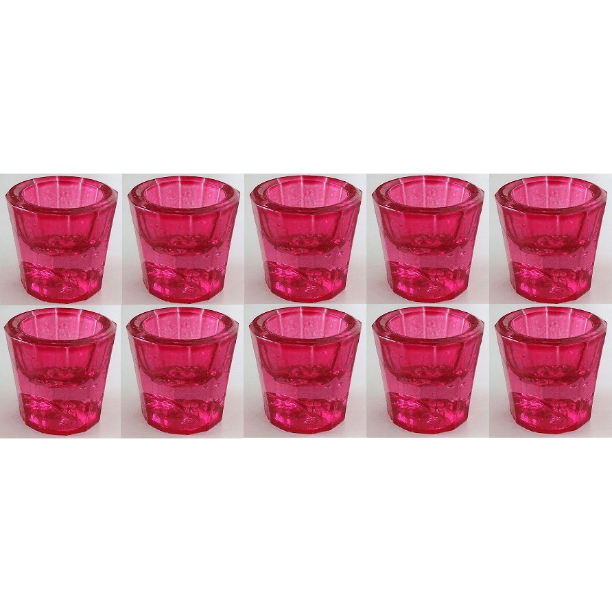 10 Copos Dapen Daplen Dappen Vidro Rosa Para Prepar Henna | Shopee Brasil