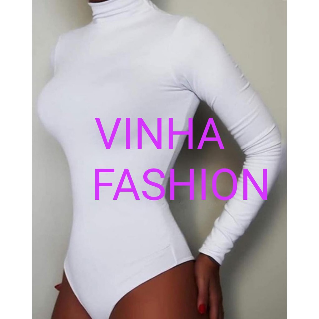 Body Manga Longa Gola Alta Blusa Feminina com Proteção Solar em Suplex ...