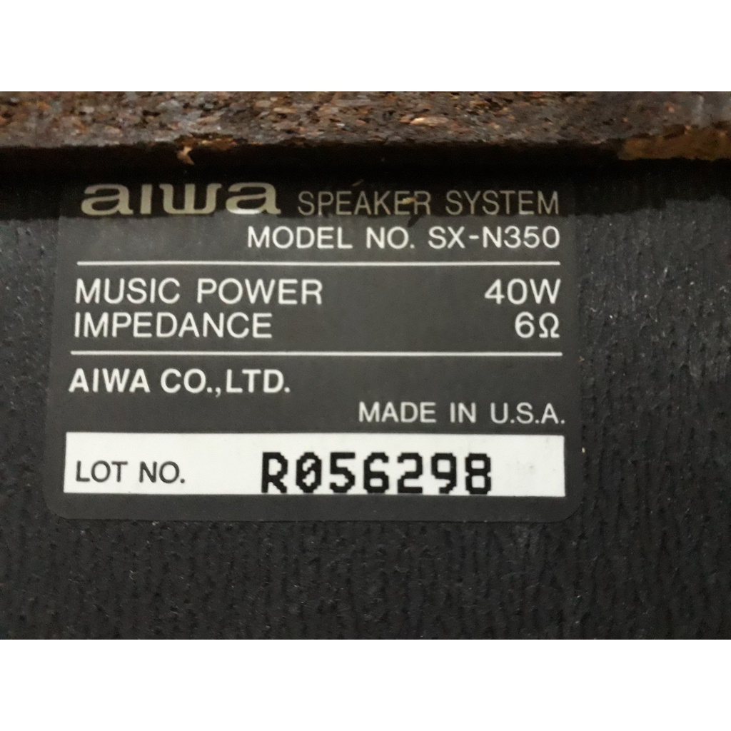 Caixas Acústicas Aiwa Sx-n350 Potência 40 Watts Impedância 6 Ohms