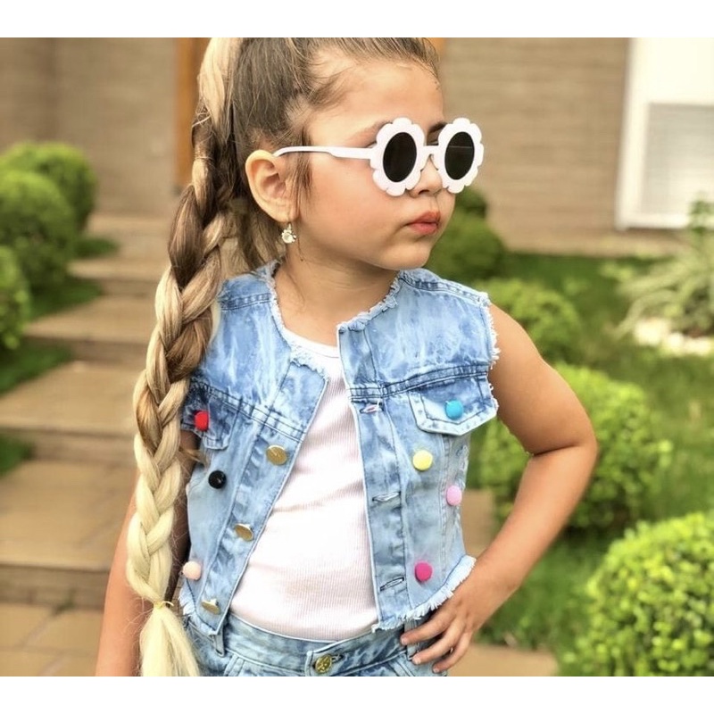 Colete jeans infantil store menina