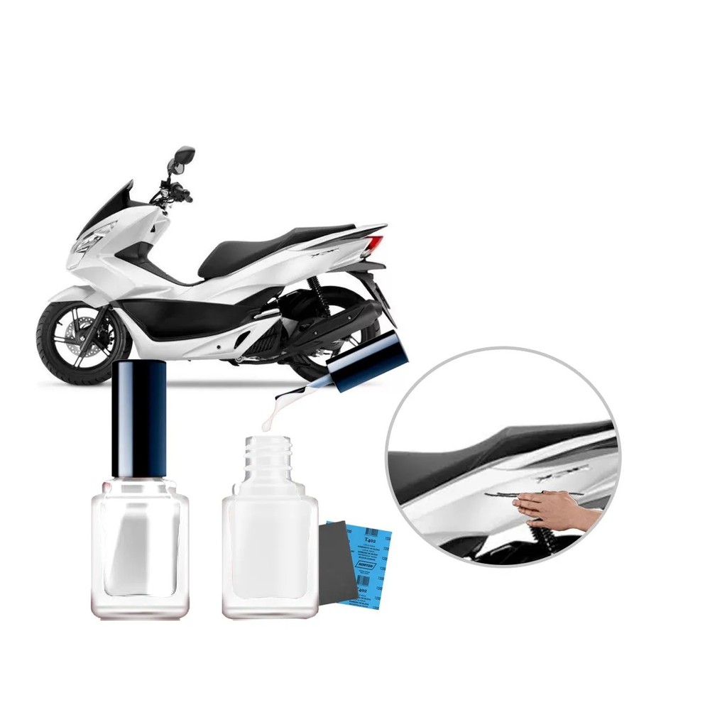 Tinta Tira Risco Cor Moto Pcx 14 2015 2016 2017 2018 Branco Perola