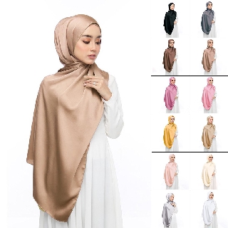 Parsimonious Pure Color Satin Headband Islâmico De Cetim 180 * 70CM Malásia Simulação Hijab Lenço De Seda WJ1021