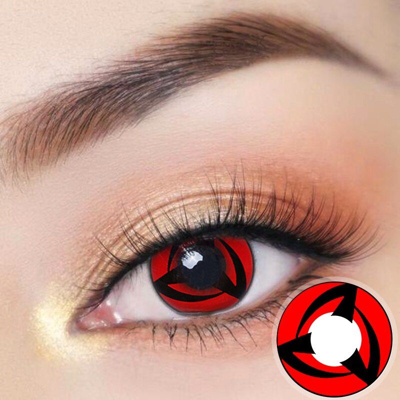 Compra online de Lente de contato ocular para cosplay kakashi três magatama  anime lentes de olhos naruto sharingan lentes de contato coloridas para  olhos
