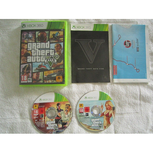 Xbox 360 Gta Grand Theft Auto 5 ((( 2 X Cds Jogo Original ))) Shopee