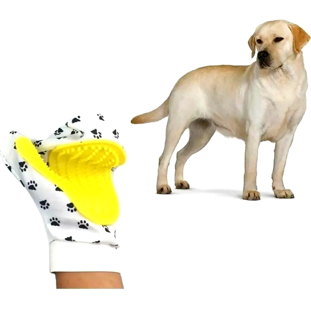 Luva de Banho Cachorro Gato Coelho Pet Remove Pelos Massageia