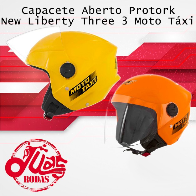Capacete New Three Moto Taxi Tam.56 Amarelo Moto Taxi