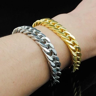 Pulseira de corrente de aço inoxidável 316l para Masclino pulseira cor Dourada Prata para motoqueiro