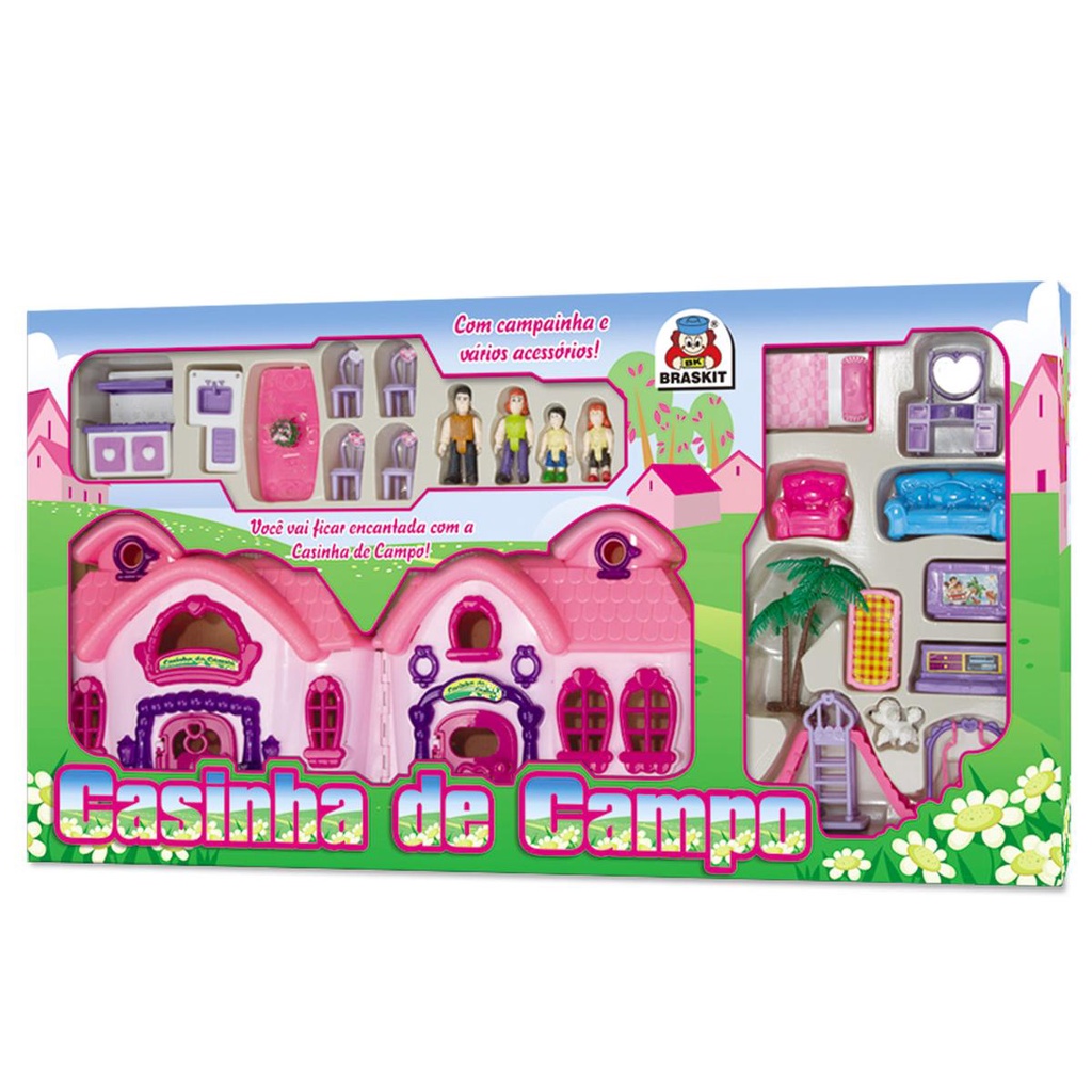 Avelart - Casa da barbie pintada + 35 mini móveis mdf cru