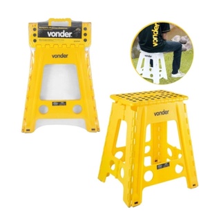Banqueta De Plástico Dobrável Vonder 450mm 150kg Amarela