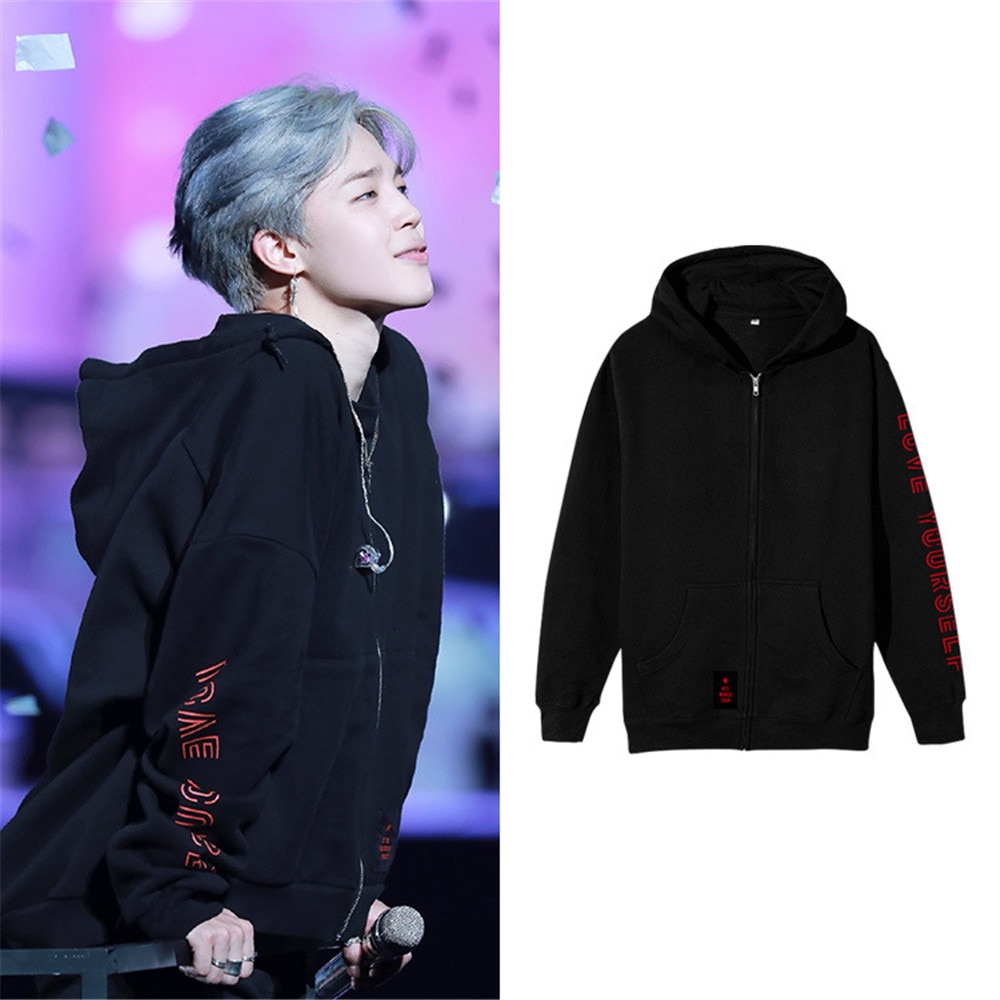 Bts love yourself clearance tour zip up hoodie