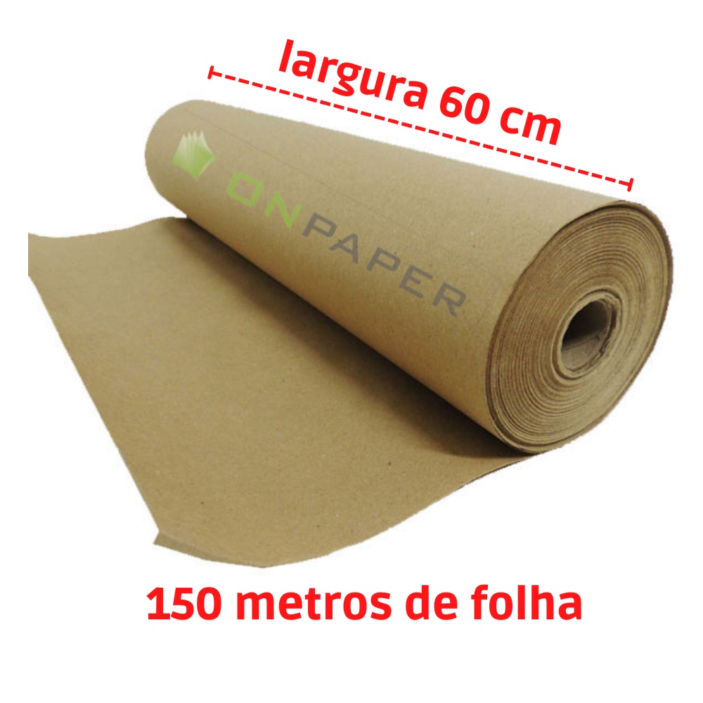 2 Bobina Papel Kraft Monolúcido 60cm X 100 Metros 80 Gramas