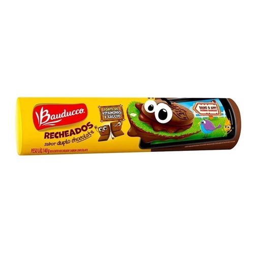 Biscoito Bauducco - Recheados Sabor Duplo Chocolate - 140g