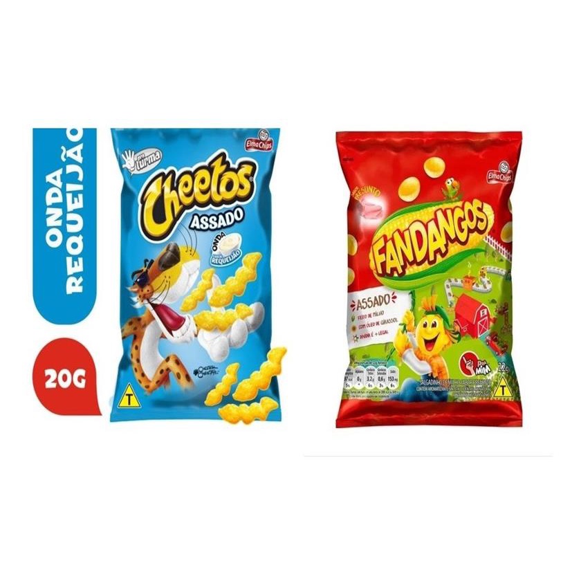 Biscoitos Salgadinhos Elma Chips Cheetos requeijao Caixa C/ 10 De