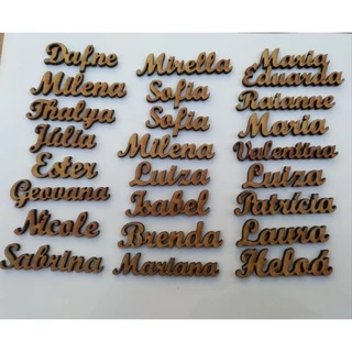 Kit Nome Personalizado 5cm 50 a 120 Peças MDF 3mm