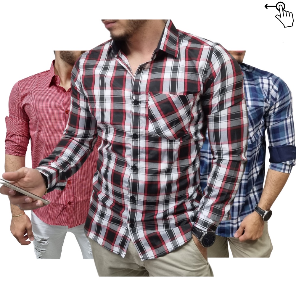 Camisa Xadrez O'neill Manga Longa 23878 - Masculina em Promoção